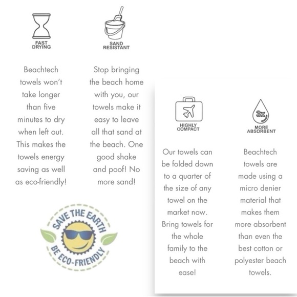 ❣️BeachTech High Performance Red Stripe Beach Towel❣️ ~large 30"x"60 - Picture 14 of 16